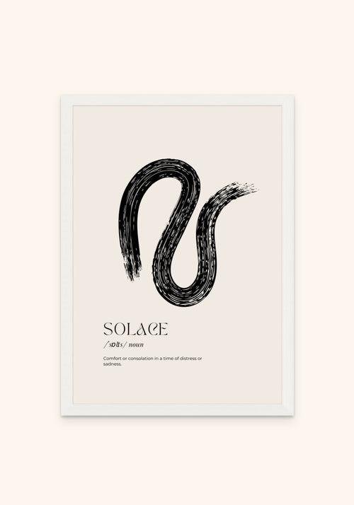 Quotes Solace framed print in a white frame — Art Spectrum