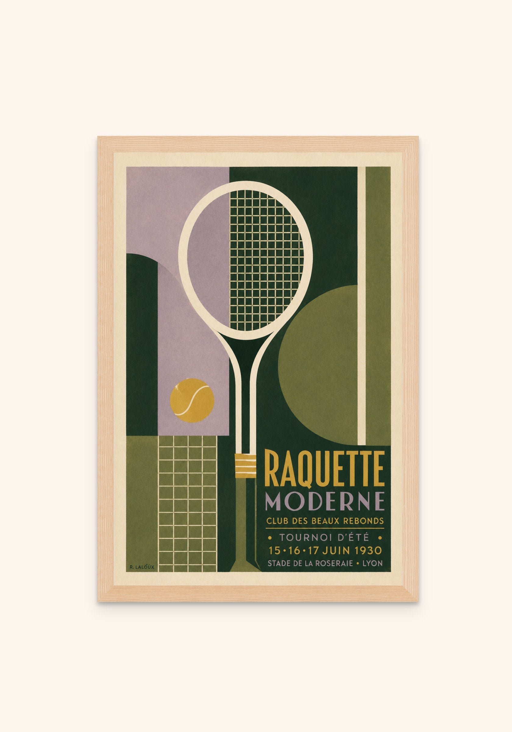 Raquette vintage art print in a frame — Art Spectrum
