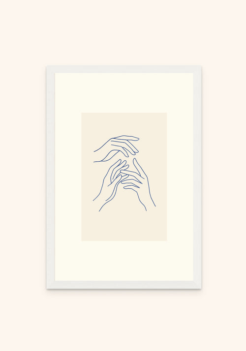 Reach framed print in a white frame — Art Spectrum