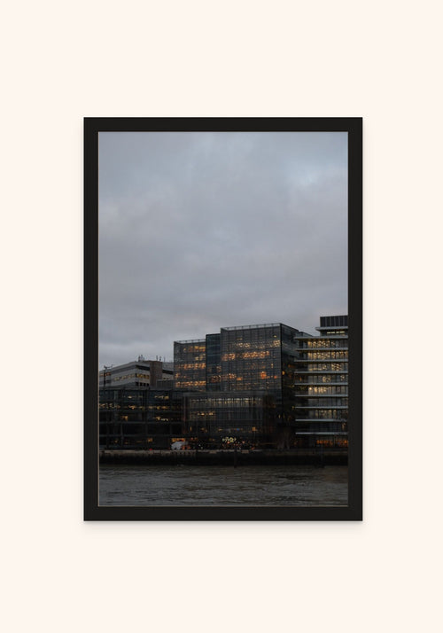 Reflections At Dusk framed print in a black frame — Art Spectrum