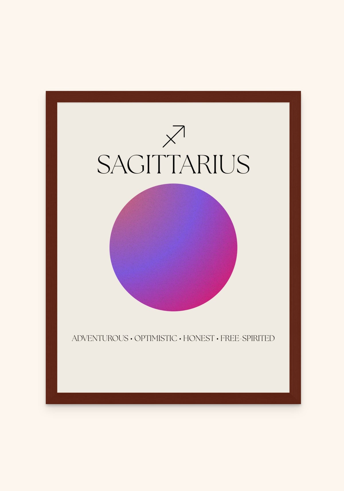 Sagittarius Zodiac Sign framed print in an espresso frame — Art Spectrum