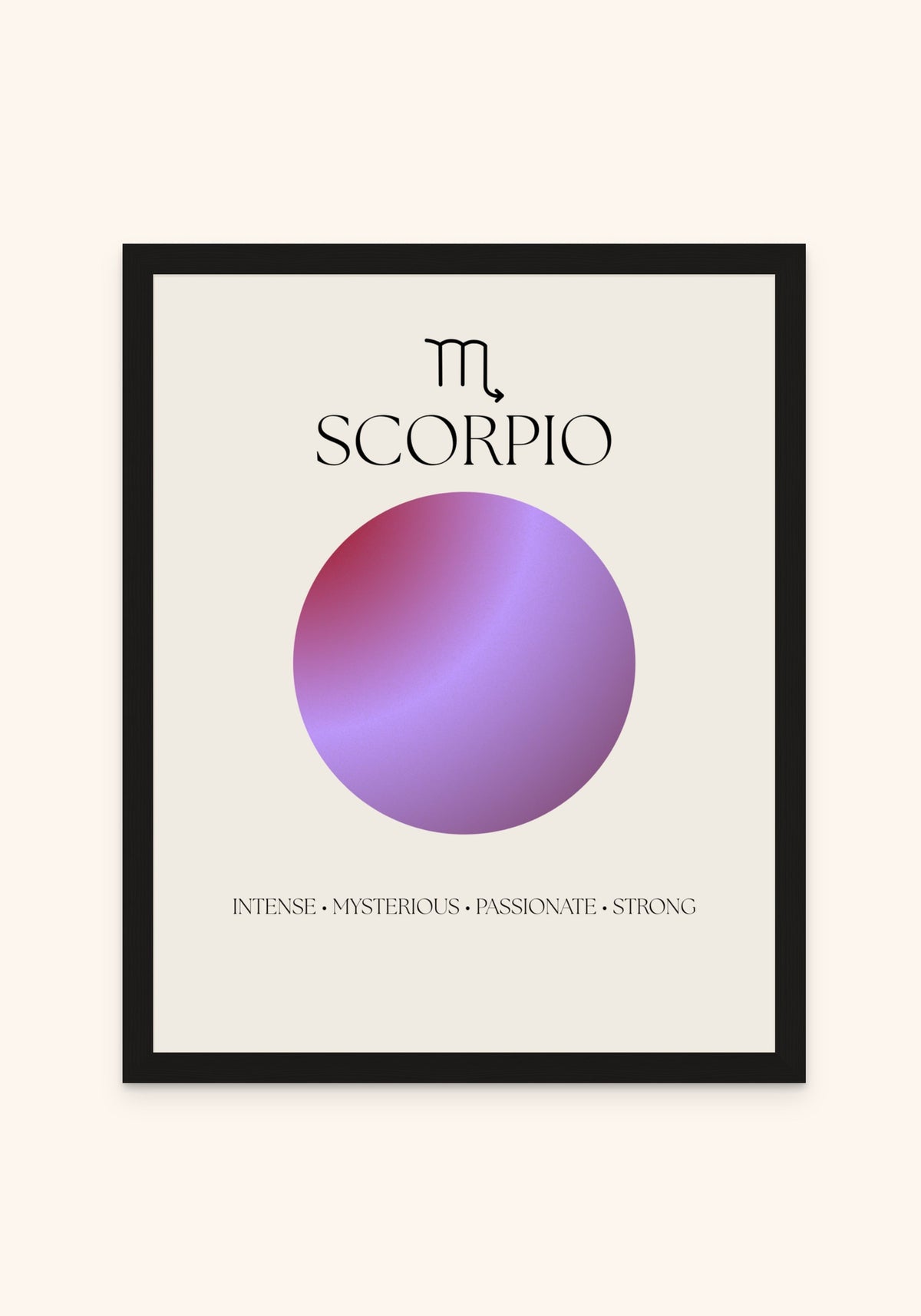 Scorpio Zodiac Sign framed print in a black frame — Art Spectrum