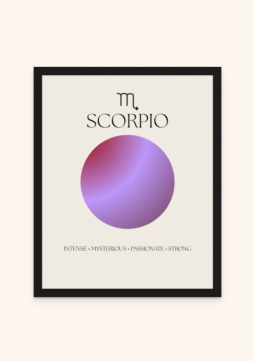Scorpio Zodiac Sign framed print in a black frame — Art Spectrum
