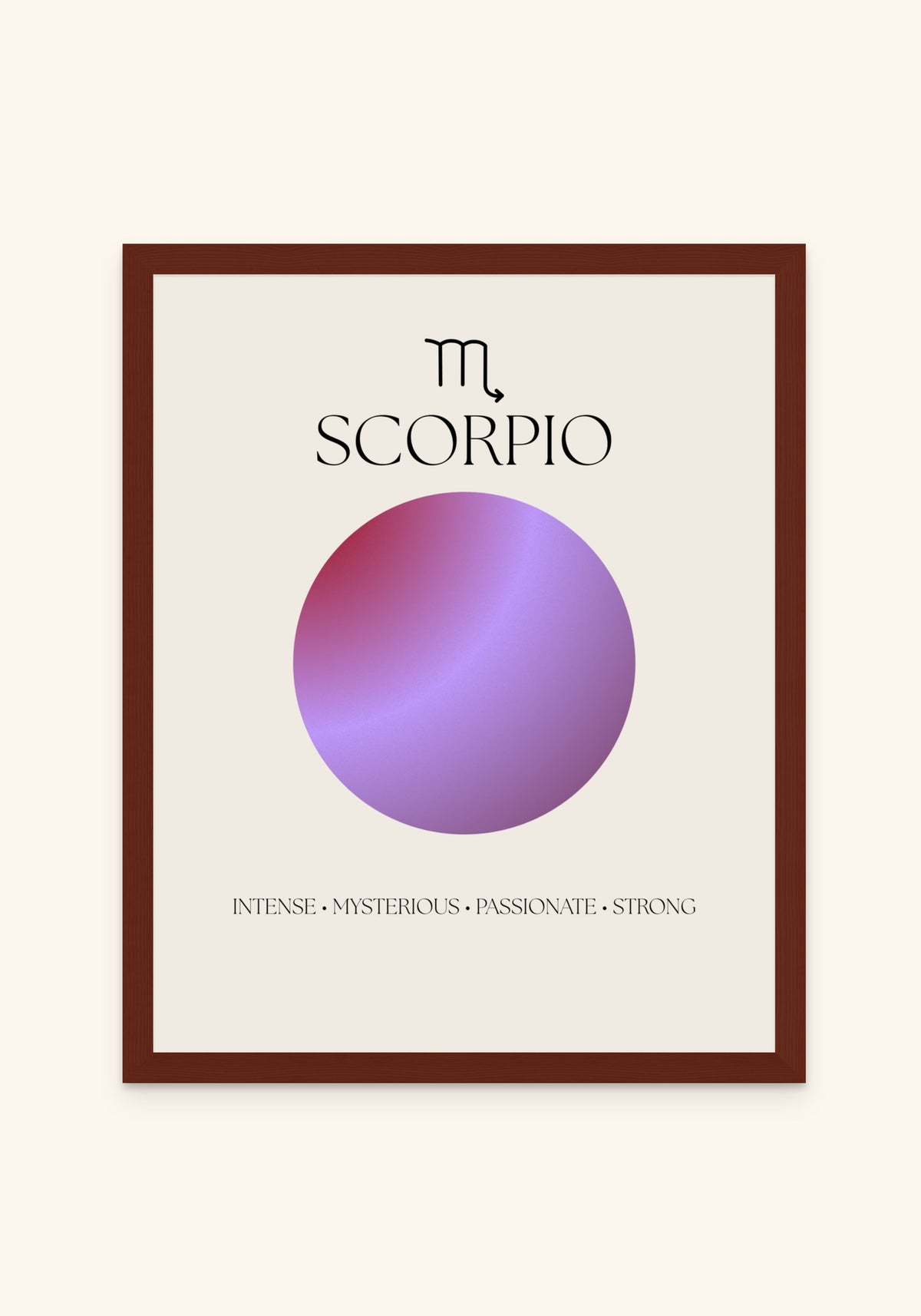 Scorpio Zodiac Sign framed print in an espresso frame — Art Spectrum