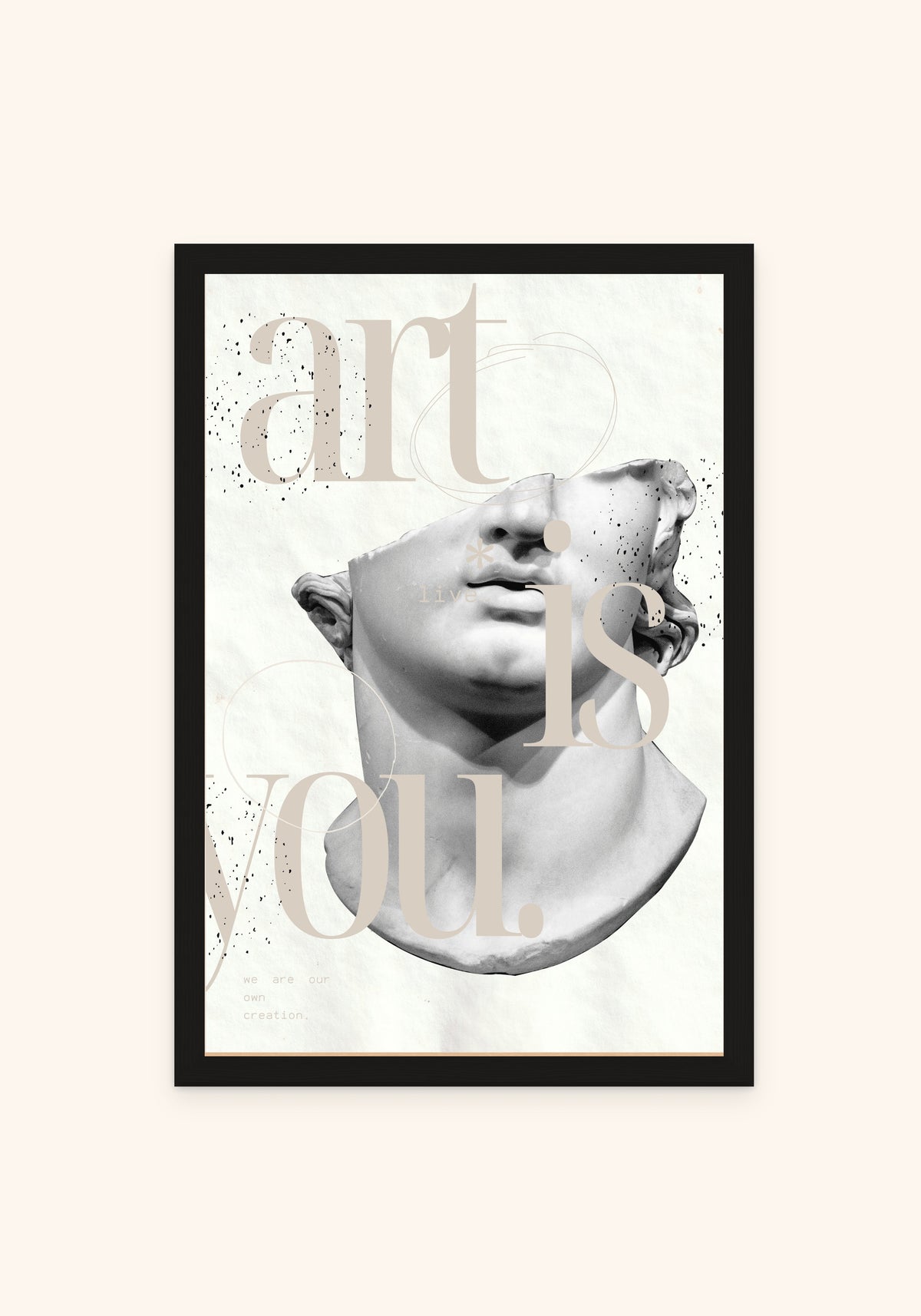 Self Creation framed print in a black frame — Art Spectrum