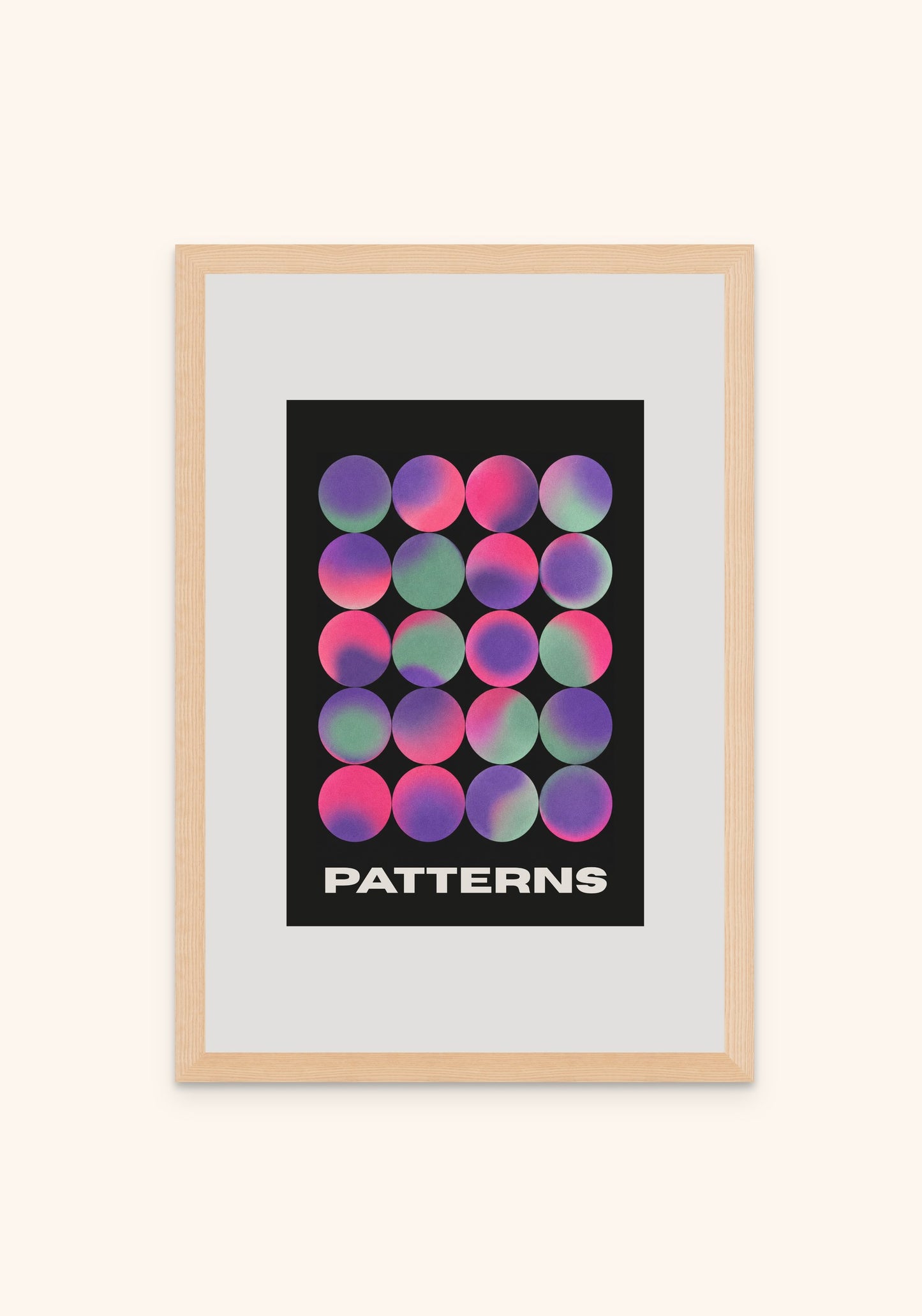 Sequence geometric art print in an oak frame — Art Spectrum