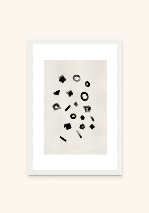 Shapes framed print in a white frame — Art Spectrum