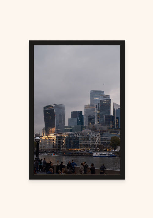 Skylines framed print in a black frame — Art Spectrum