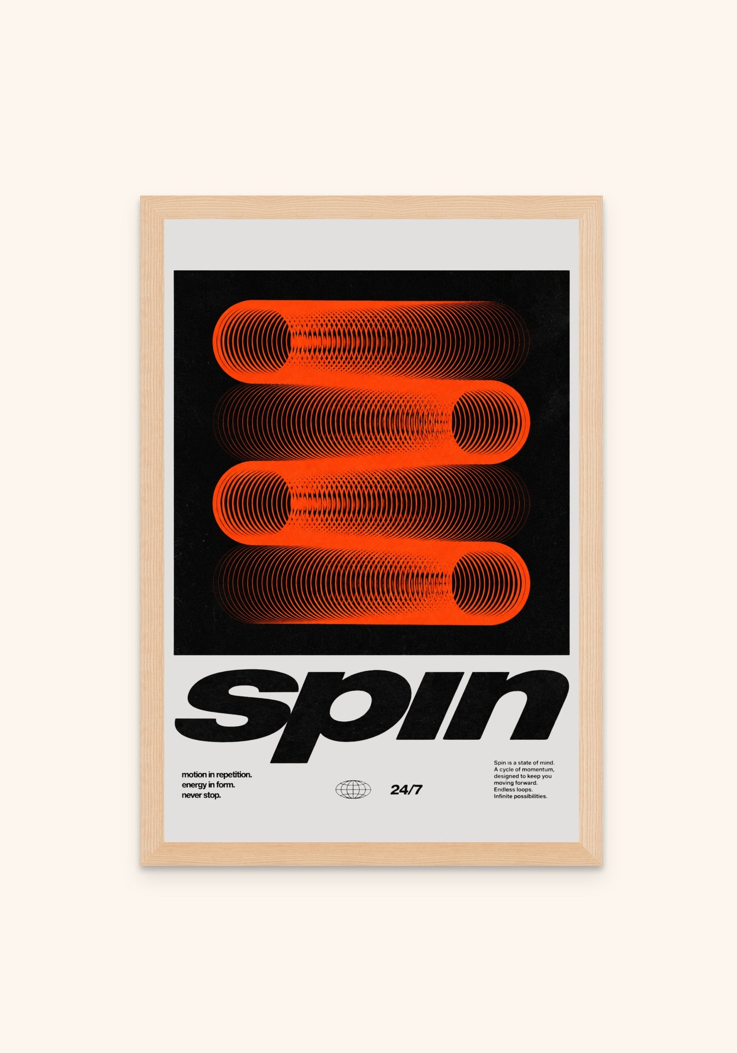 Spin geometric art print in an oak frame — Art Spectrum