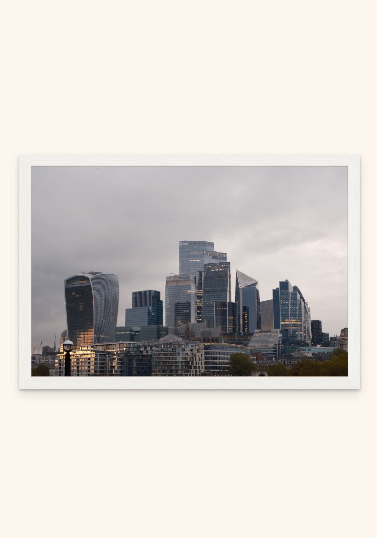 Steel Horizon framed print in a white frame — Art Spectrum
