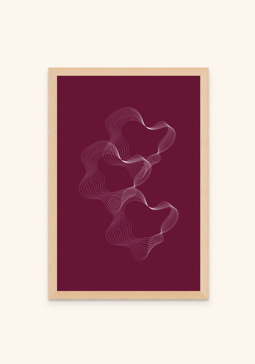 Velvet Wave geometric art print in an oak frame — Art Spectrum