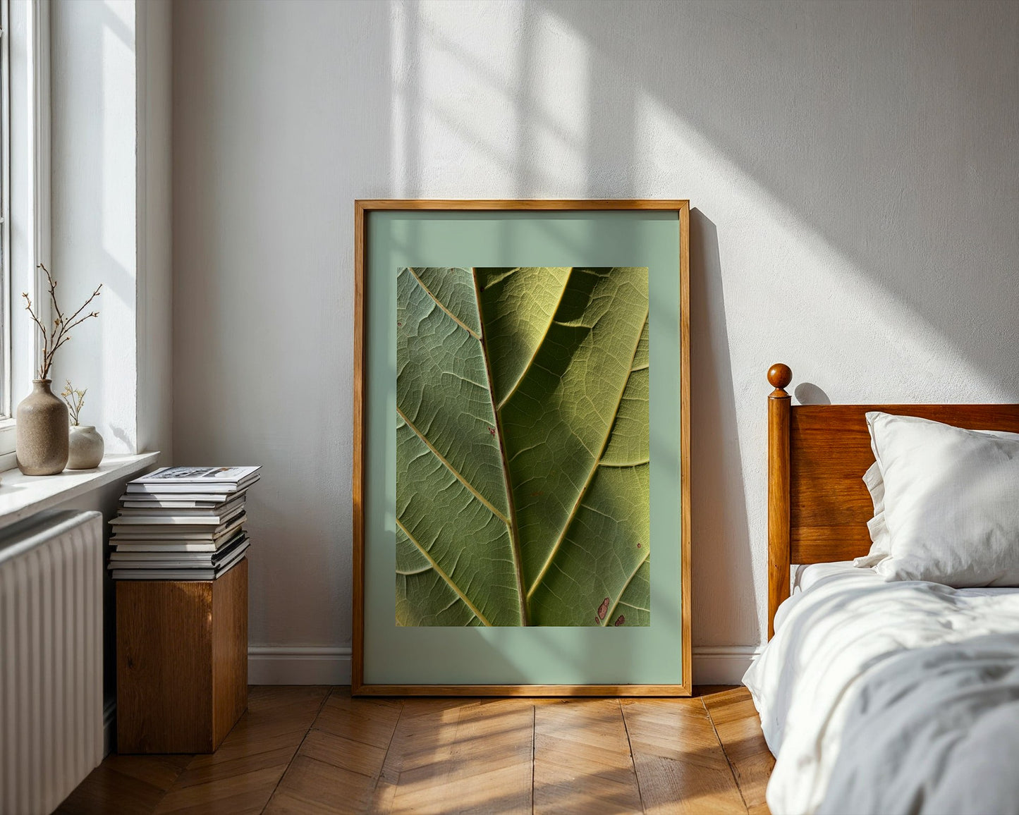 Verdure nature art framed canvas print styled in a modern interior — Art Spectrum