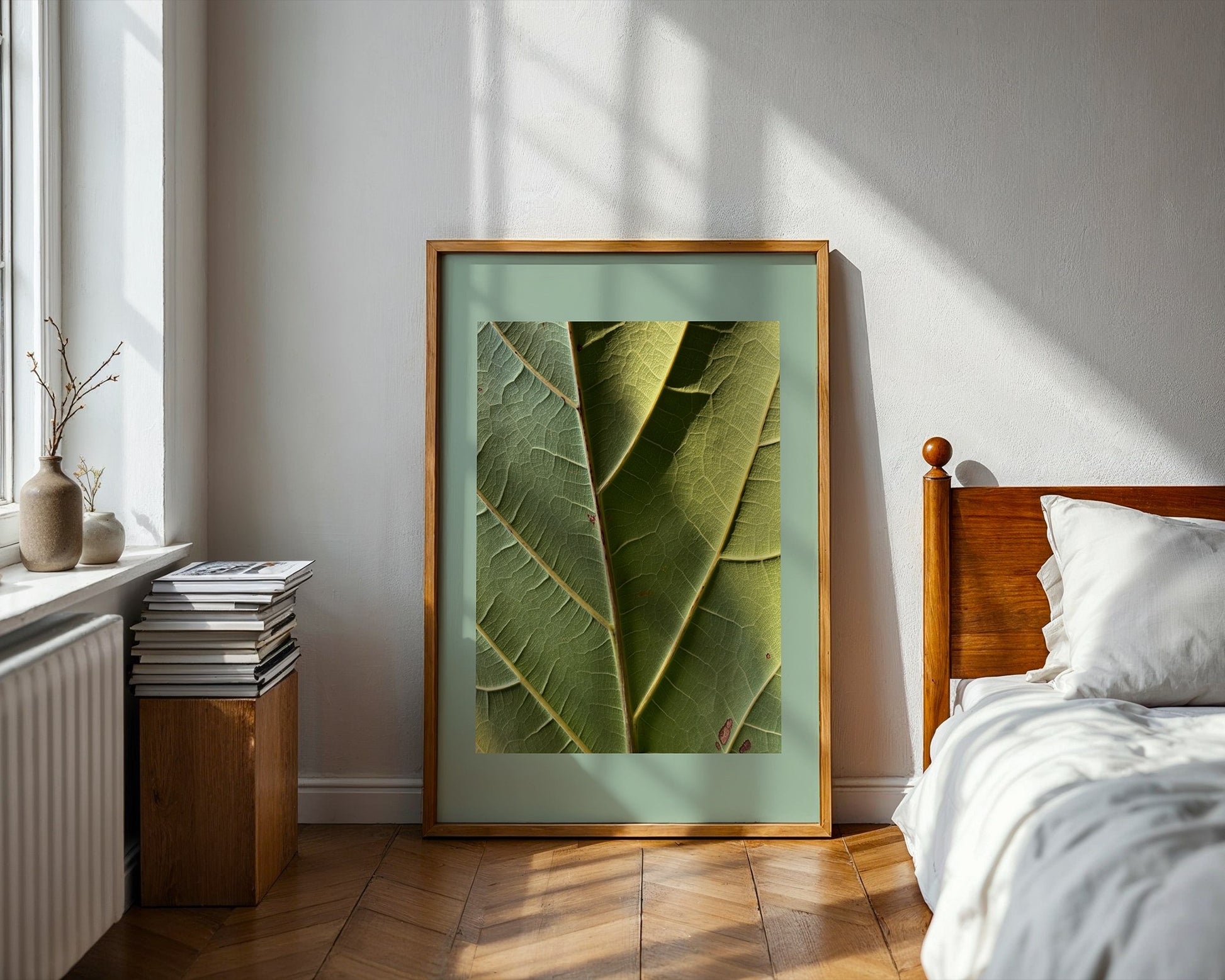 Verdure nature art framed canvas print styled in a modern interior — Art Spectrum
