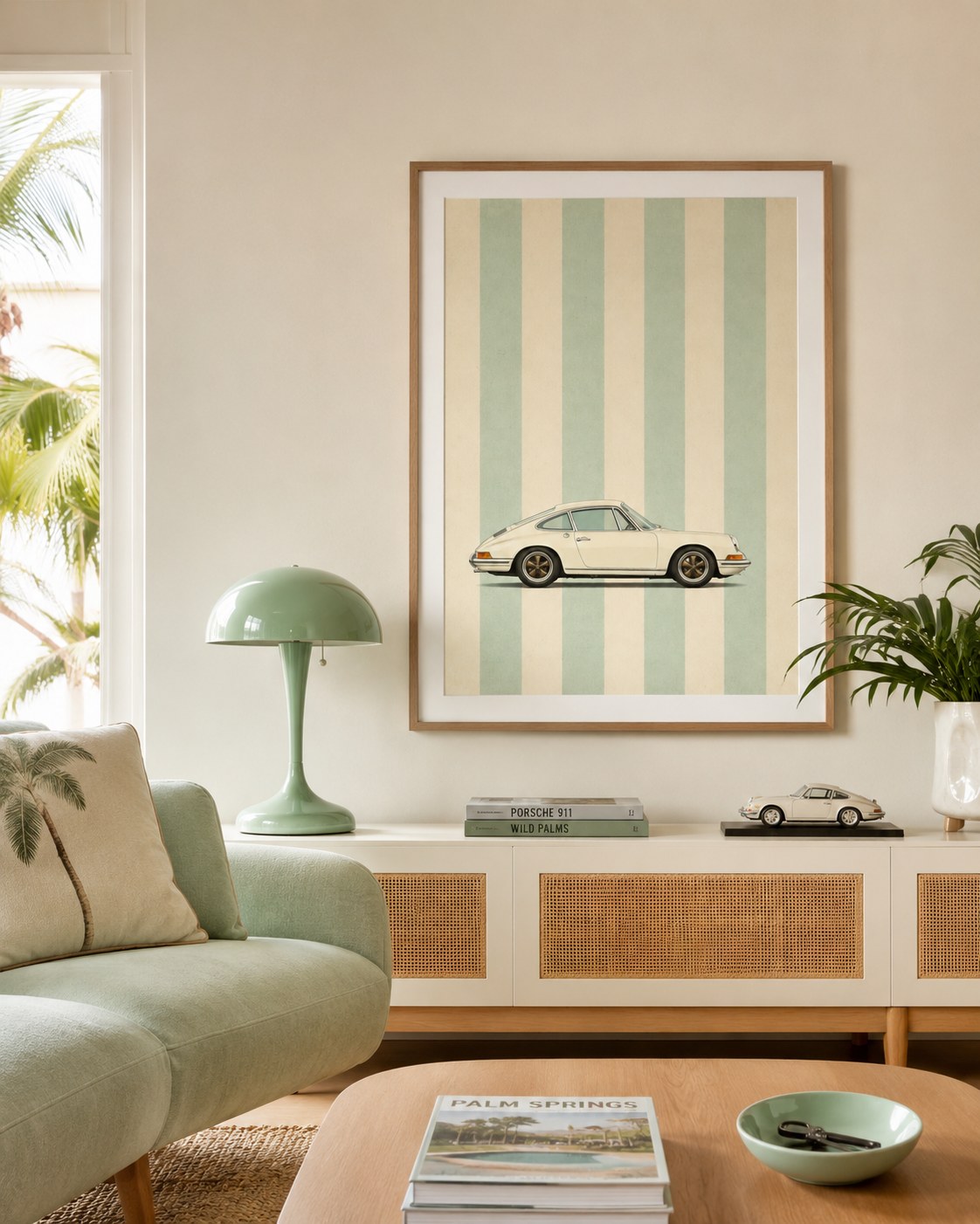 Vintage Car vintage framed print styled in a modern interior — Art Spectrum
