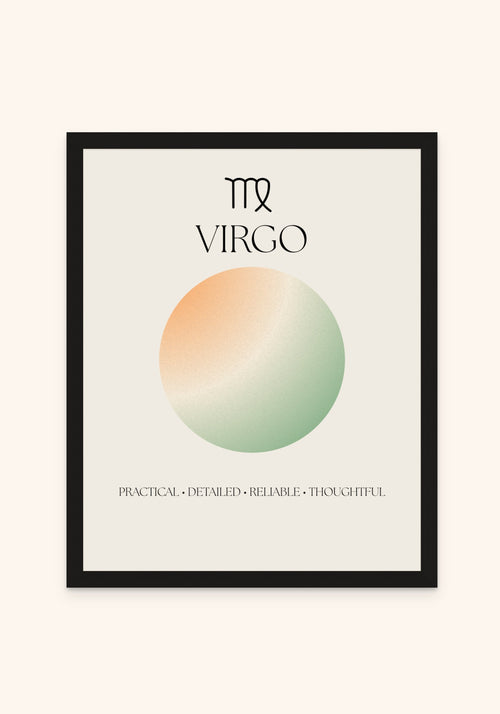 Virgo Zodiac Sign framed print in a black frame — Art Spectrum