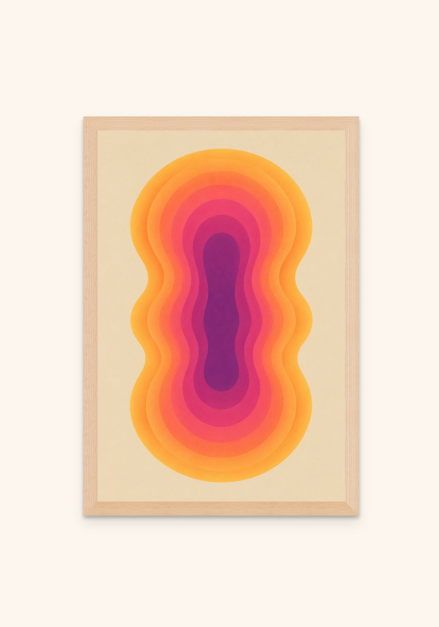 Vitality geometric art print in an oak frame — Art Spectrum