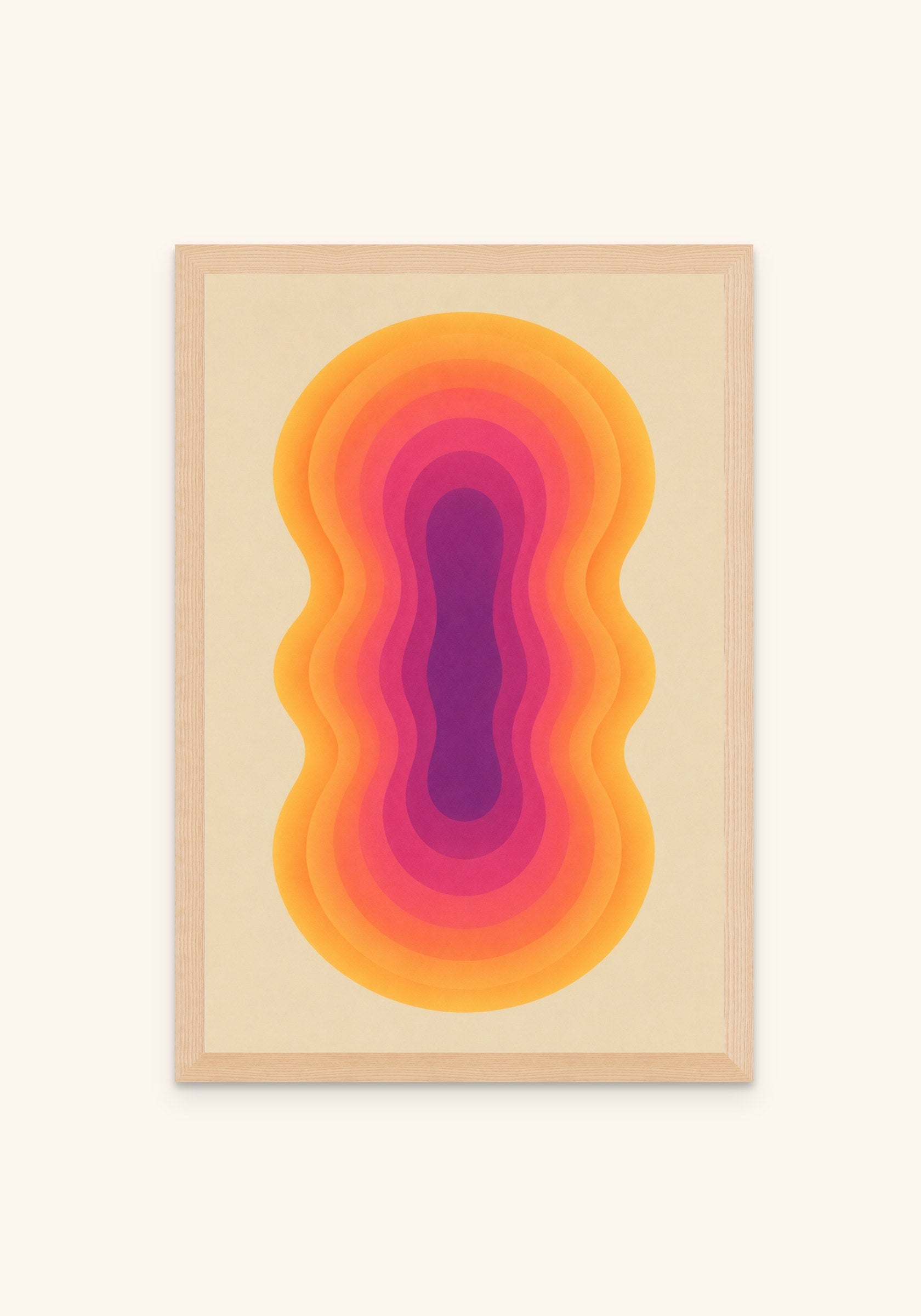 Vitality geometric art print in an oak frame — Art Spectrum
