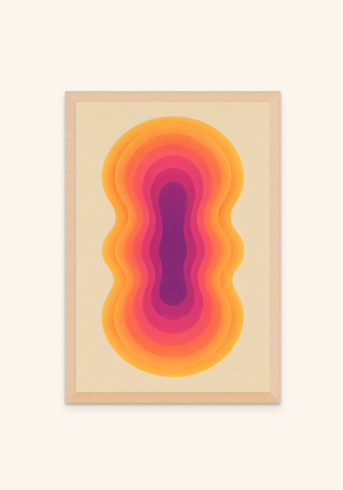 Vitality geometric art print in an oak frame — Art Spectrum