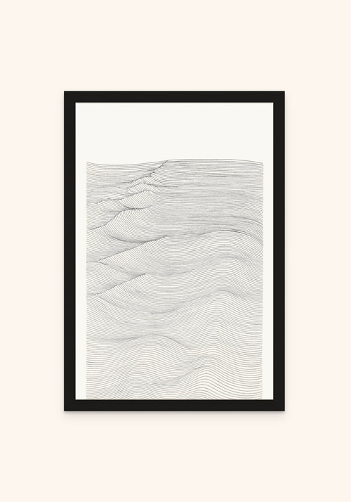 Waves framed print in a black frame — Art Spectrum