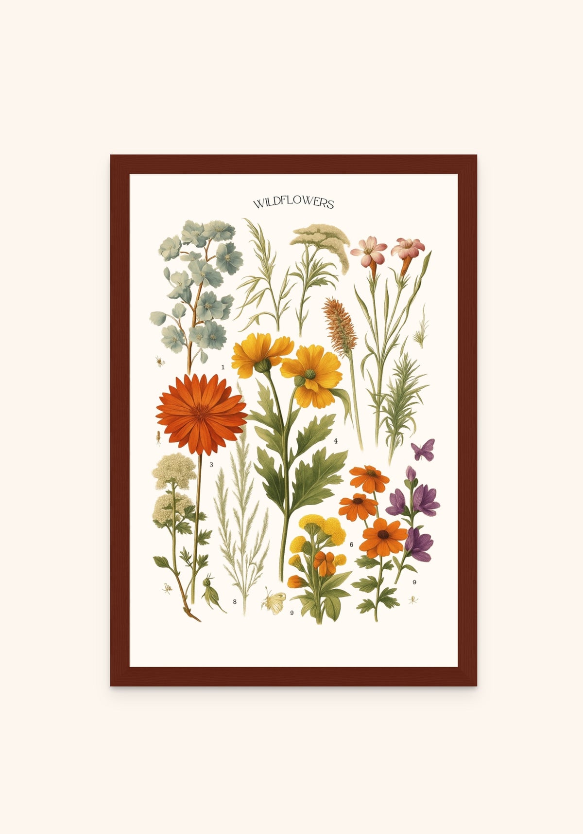 Wildflowers framed print in an espresso frame — Art Spectrum
